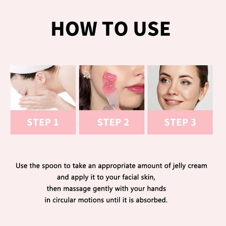 Collagen Jelly Cream Niacinamide Collagen Moisturizing Tender Skin Care Shrinks Pores Brighten Face Cream Korean With Spoon 100g - AMULET RING STORE
