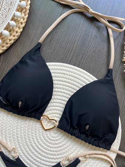 RUOTONSEPT Sexy Halter Solid color Bikini Set Women's Swimsuit Two-piece Triangle Thong Swimwear Bathing Suit Brazilian Biquinis - AMULET RING STORE