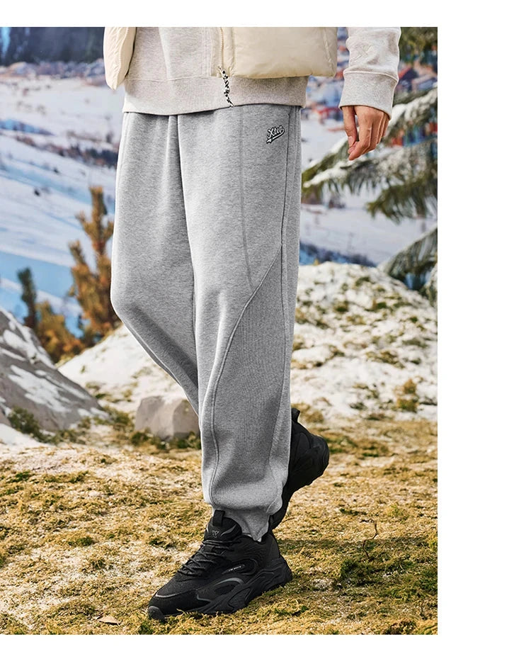 Xtep Trousers For Men And Women 2024 Winter Knitting Loose Exercise Sweatpants Casual Trendy Warm Soft Bottoms 876427630125