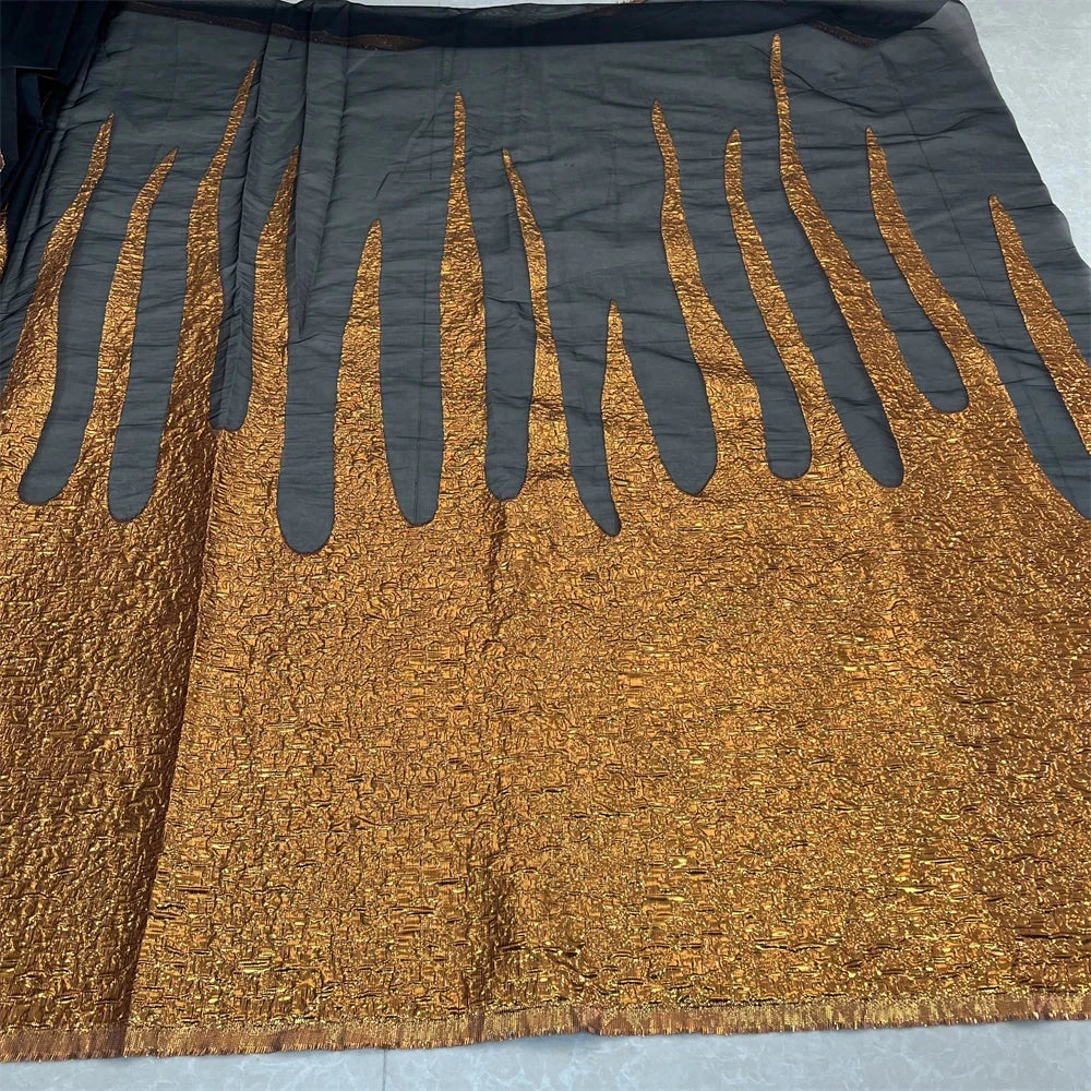 2025HighQuality African Nigerian Tulle Lace Fabric Organza Embroidery Guipure Brocade Jacquard Wedding Dresses Party Gowns 5Yard