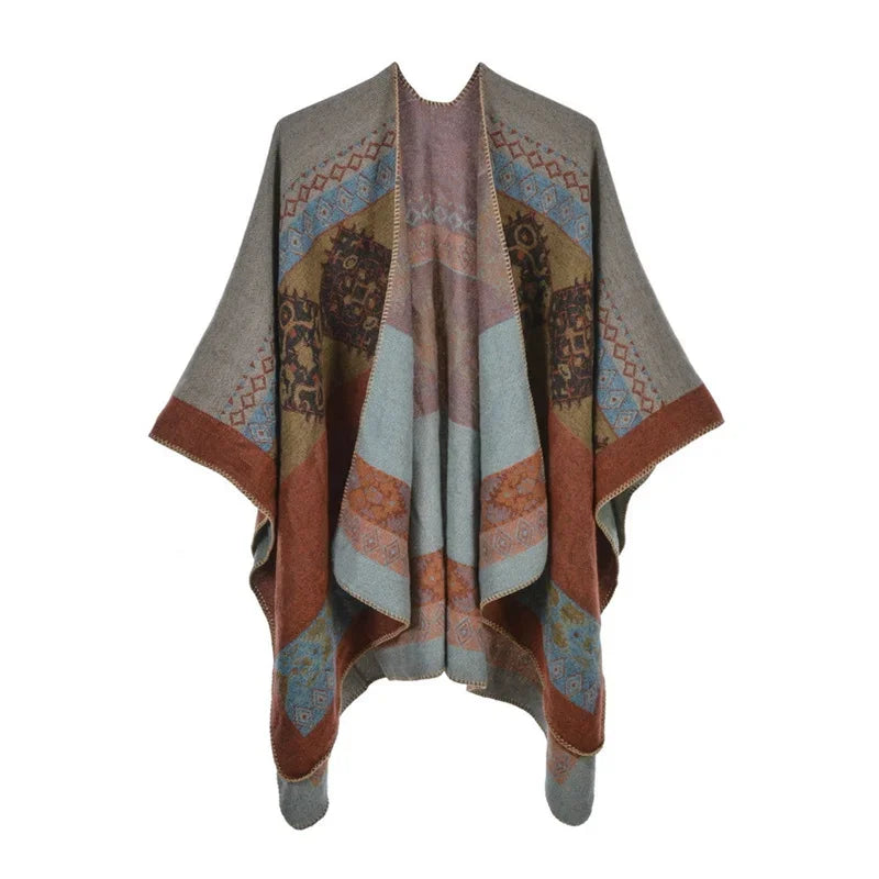 Winter Fashion Poncho Women Capes Scarf Imitation Cashmere Ladies Scarves Warm Shawls Wraps Woman Ponchos Bufanda Mujer Foulard