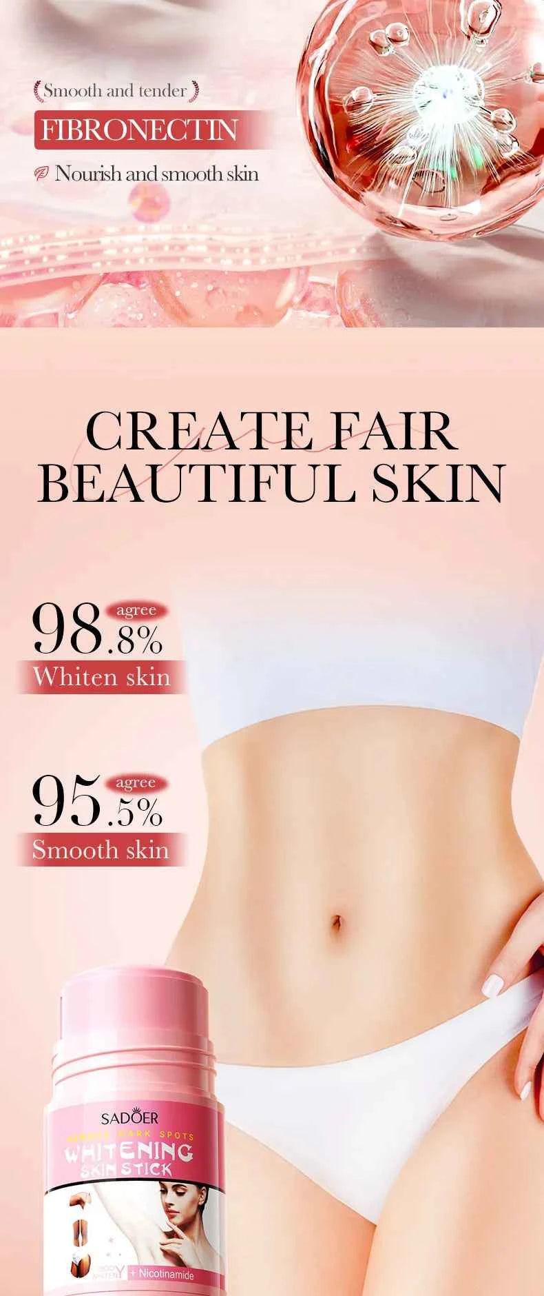 Niacinamide Whitening Cream Stick Remove Dark Spots Bleaching Private Parts Underarm  Brighten Butt Knee Inner Thigh Body Care