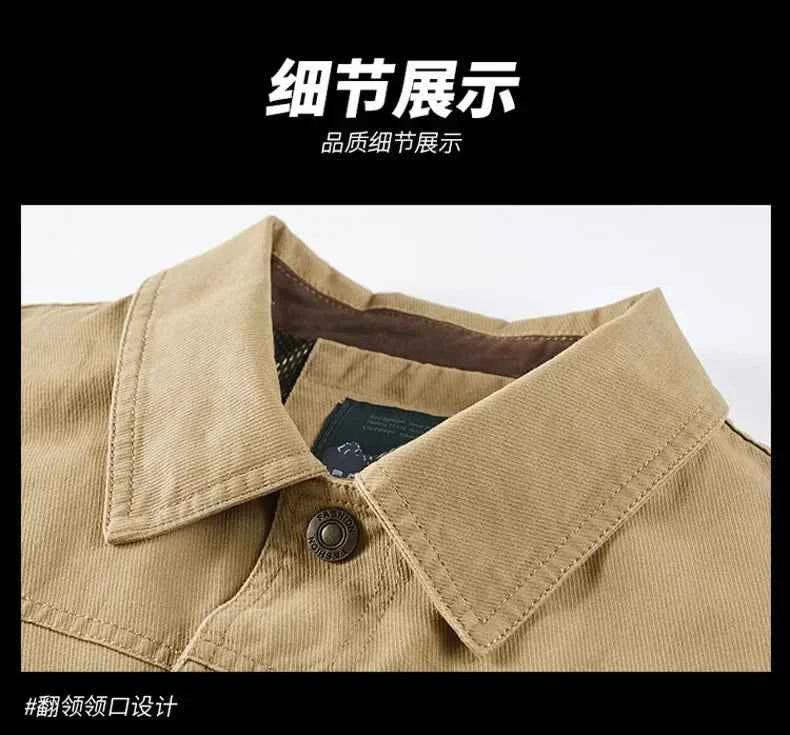 Men Jackets outdoor Slim fit Coats Casual Jackets High Quality Male wear Multi-pocket Cargo Jackets And Coats plus Size 5XL