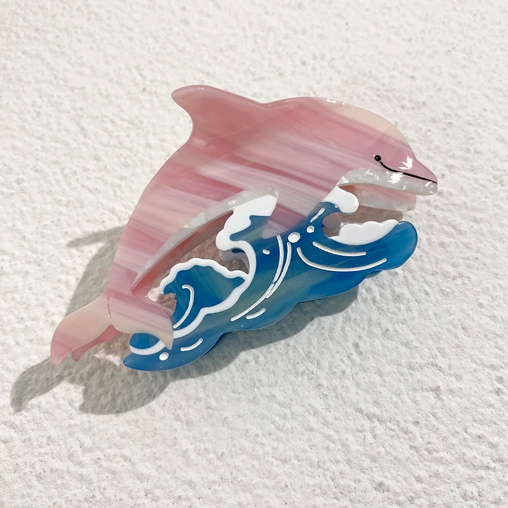 Creative Funny Acetate Tortoise Sturgeon Fish Shark Hairpin Oversize Marine Animal Barrettes Thick Hair Clip Claw Accessories - AMULET RING STORE