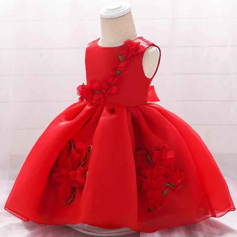 Baby Dresses For Girls Christmas Toddler Kids Flower Elegant Princess Birthday Gown Children Wedding Party 0 1 2 Y Tulle Dresses