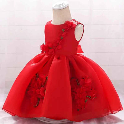 Baby Dresses For Girls Christmas Toddler Kids Flower Elegant Princess Birthday Gown Children Wedding Party 0 1 2 Y Tulle Dresses