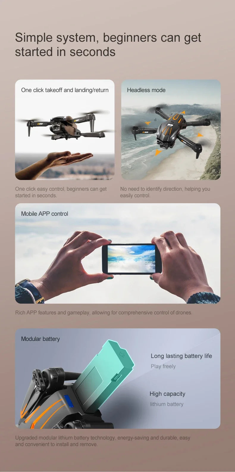 Xiaomi D88 Drone HD Dual Camera 3 Battery Professional Aerial Photography Optical Flow Hovering Gesture Shooting Folding Drone