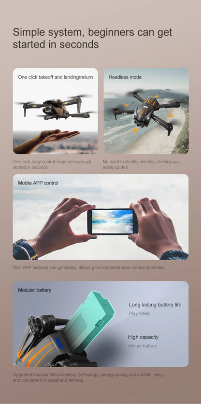 Xiaomi D88 Drone HD Dual Camera 3 Battery Professional Aerial Photography Optical Flow Hovering Gesture Shooting Folding Drone