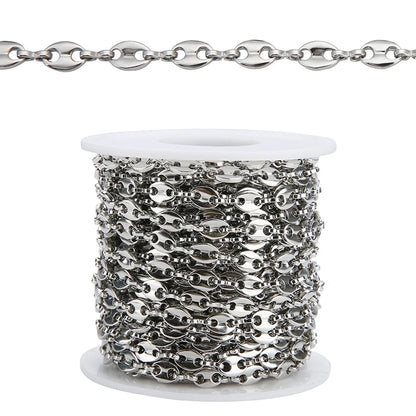 1M Heavy Chunky Hip Hop Chain Stainless Steel Frosted Oval Link Chains for DIY Men Jewelry Making Punk Necklace Bracelet Chain - AMULET RING STORE