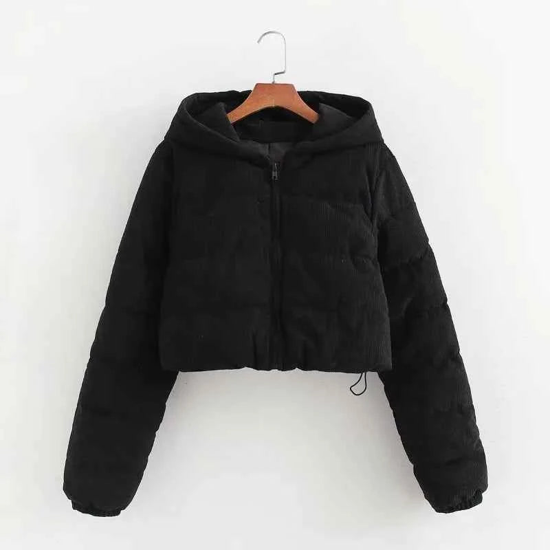 Padded Coat Casual Hooded Coat For Women Elegant Luxury Women's Coats Warm Woman Winter Coats Black Short Snow Parka