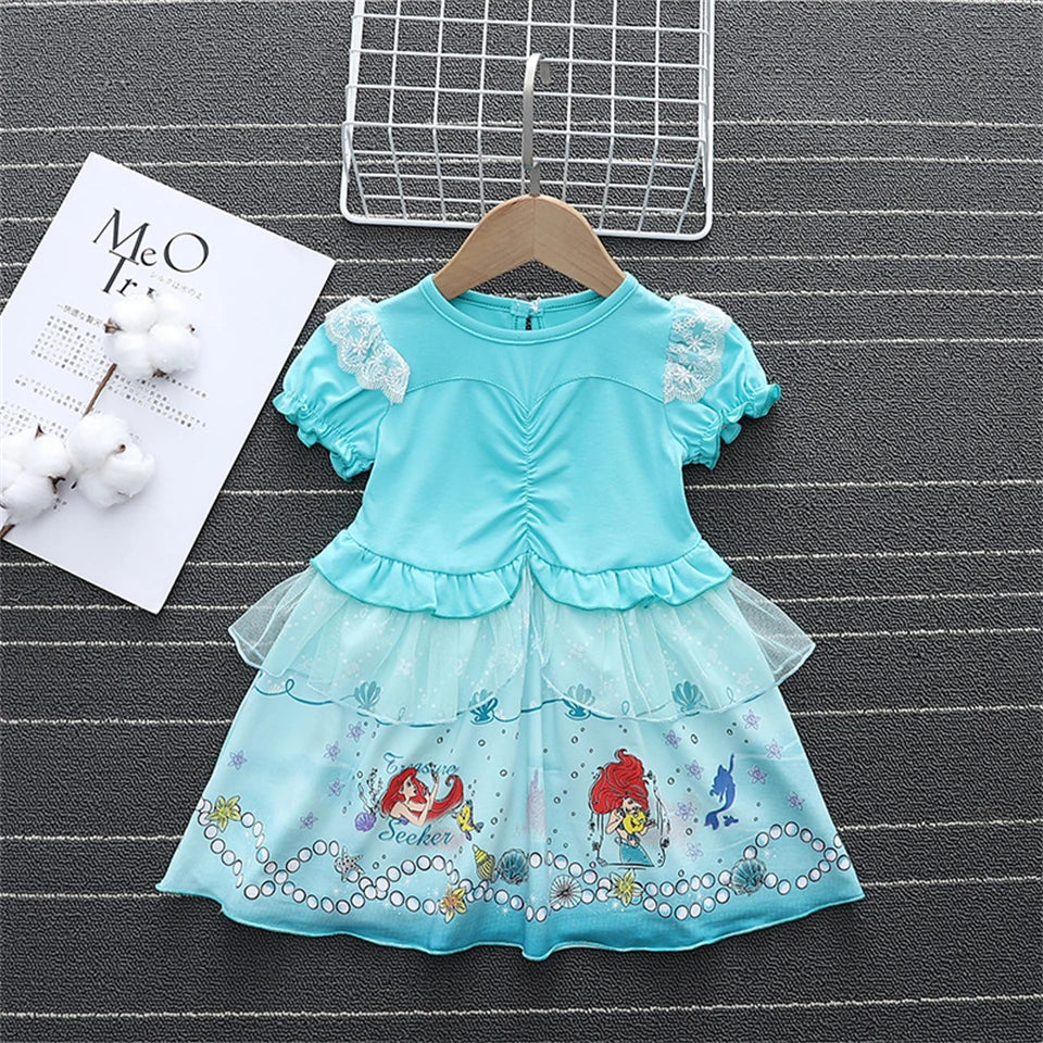 2024 Toddler Girl Princess Dress Toy Kids Clothes Christmas Halloween Woody Alice Jessie Belle Mermaid Infants Party Ball Gowns