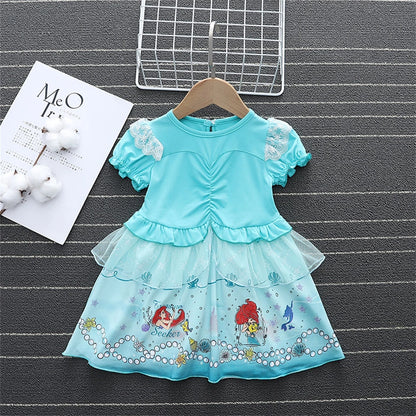 2024 Toddler Girl Princess Dress Toy Kids Clothes Christmas Halloween Woody Alice Jessie Belle Mermaid Infants Party Ball Gowns