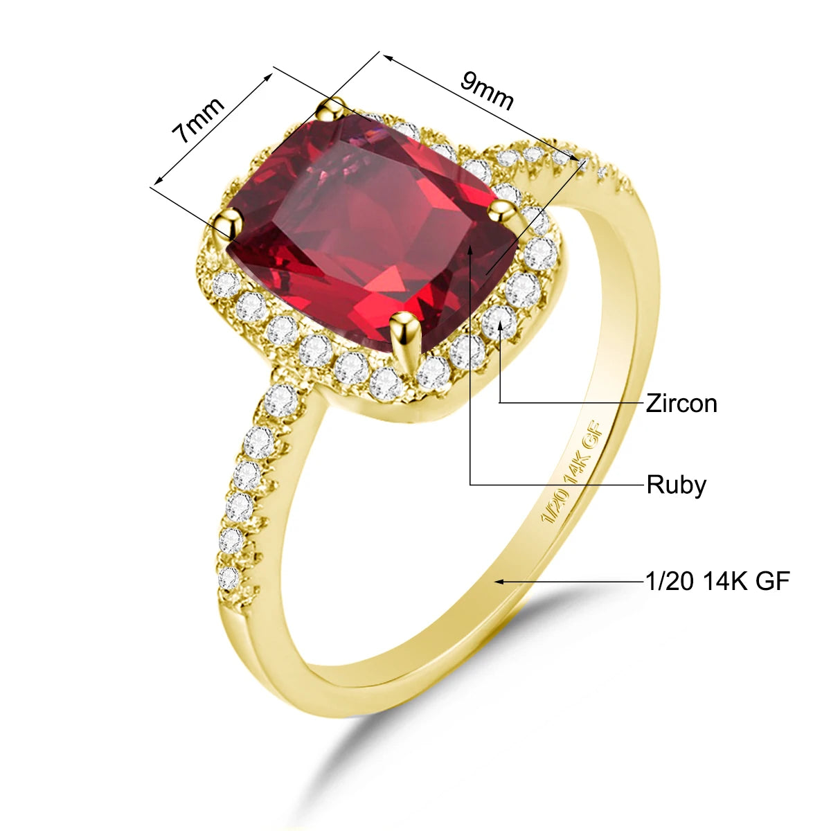 Solid 14K Gold Filled Aquamarine Ring for Women Retro Halo Design Gemstone Ring for Party Mother's Day Gifts Vintage Jewellery