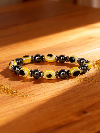 Hematite & Red Tiger's Eye Bracelet Men Natural Stone Cylinder Bead for Energy Protection Reiki Charm Courage Jewelry Women Gift