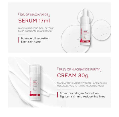 Niacinamide Skin Care Set Oil Control Anti-Wrinkle Aging Fine Lines Serum Whitening cream Repair Face Nourish Toner 4 Set box