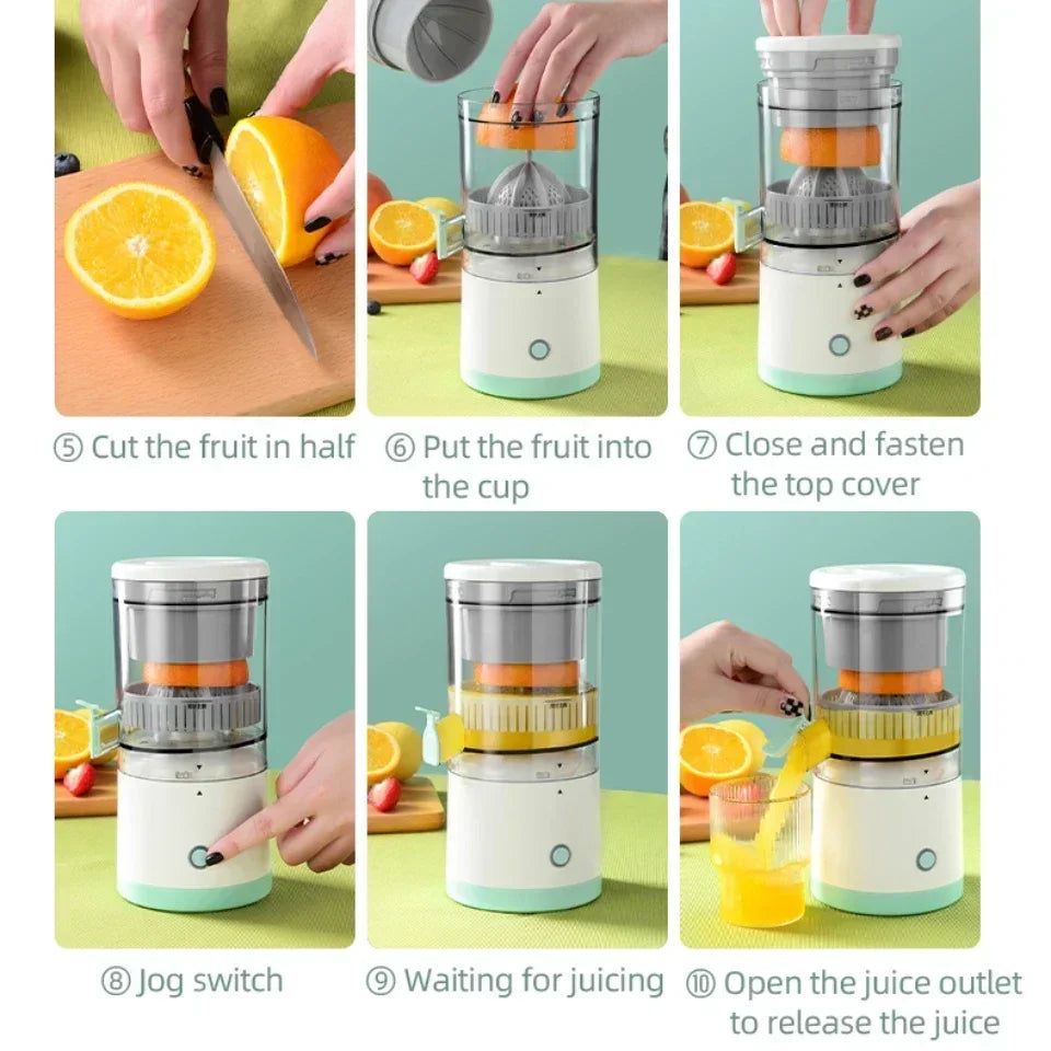 Portable Electric Juicer USB Charging Orange Lemon Fruit Blender Mini Household Juice Squeezer Mixer Citrus Juicer for Travel - AMULET RING STORE