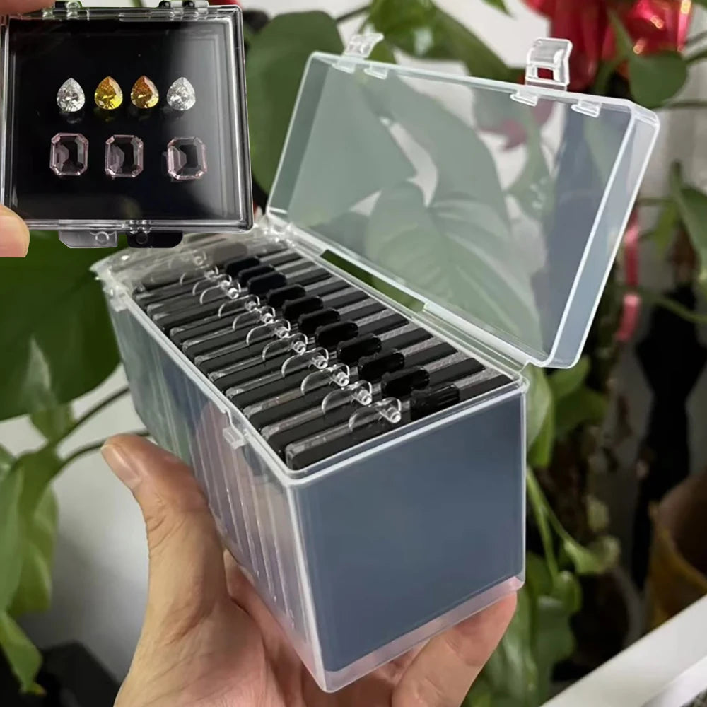 10/15 Compartment Beads Jewelery Storage Box Portable Craft Container Earrings Ring Display Case DIY Trinket Organizer Box - AMULET RING STORE