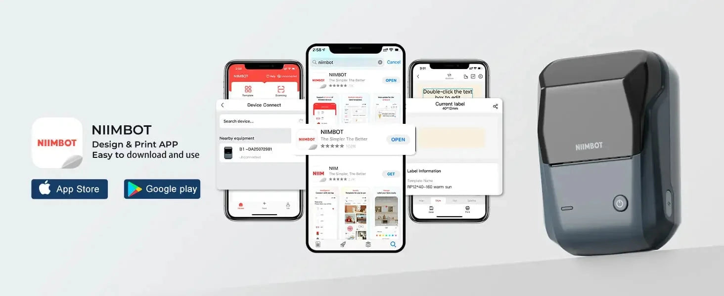 Niimbot B1 Mini Portable Thermal Printer Self-Adhesive Sticker Label Maker Pocket Printer Labeling Machine