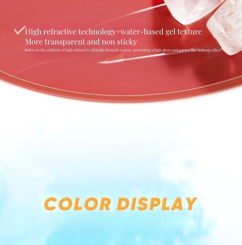 Judydoll Ice Iron Lip Glaze Lipsticks Non-Stick Cups Mirror Shine Watery Lip Lotion Metal Brush Head Makeup Cosmetics - AMULET RING STORE