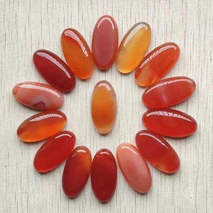 Fashion Mix natural Stone oval cabochons beads diy Jewelry accessories making 15x30mm Wholesale 20pcs/Lot fast shipping - AMULET RING STORE