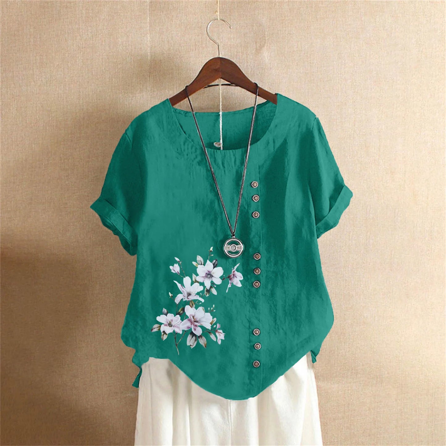 Cotton Linen T Shirt Women's Clothing Summer Retro Ladies Tops Tee Casual Loose Short Sleeve T-shirt Woman Ropa Blusas Tshirt