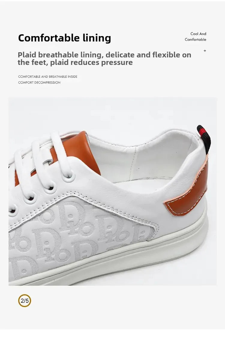 Leisure Shoes 2025 New Wear-resistant Fashion Shoes Anti-slip Anti-odor Leather Sports Thick Soles All Match Street Men's Shoes - AMULET RING STORE