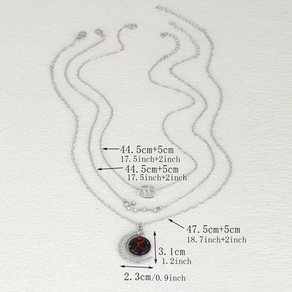 3 Pieces/Set Zodiac Retro Moon Glow Pendant Necklace Set with Birthstone Cards, Birthday Gift for Besties and BFFs