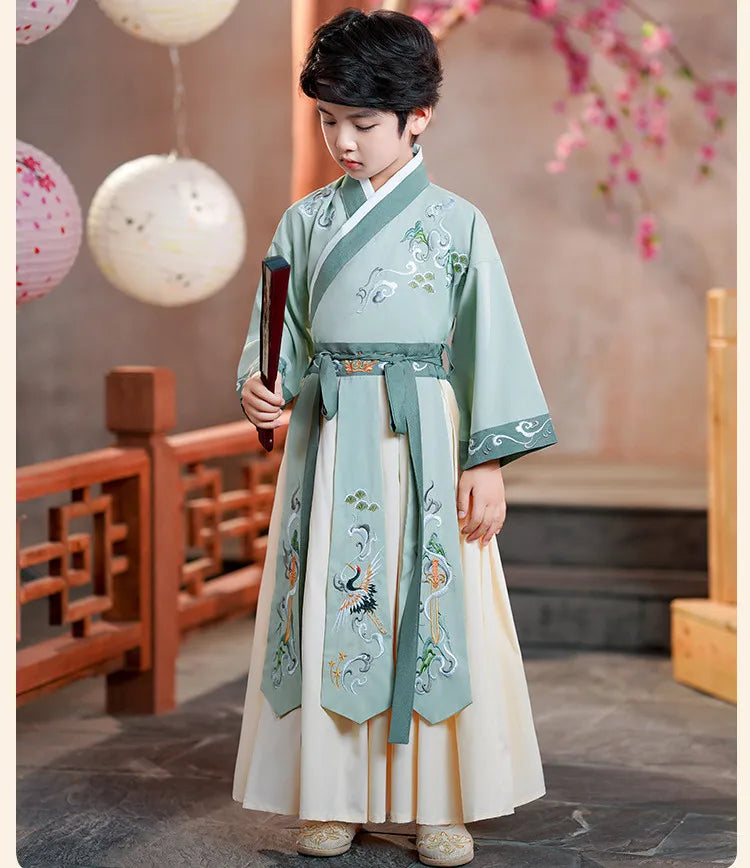Long Sleeve Boy Hanfu Modern Dress Baby Cosplay Boys Outfit Ancient Stage Kids Clothing Vestidos Casual Children Chinese Costume