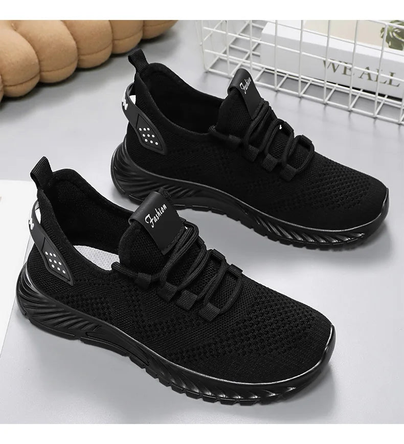 2025 Women's Shoes Summer Women's Shoes Flying woven casual shoes Comfortable breathable women's sneakers - AMULET RING STORE