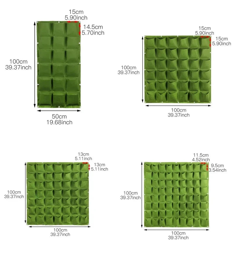 NEW Wall Hanging Pockets Planting Bags Flower Pot Home Garden Grow Bag Garden Planter Vertical Suculentas Plant Pot Home Decor - AMULET RING STORE