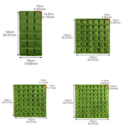 NEW Wall Hanging Pockets Planting Bags Flower Pot Home Garden Grow Bag Garden Planter Vertical Suculentas Plant Pot Home Decor - AMULET RING STORE