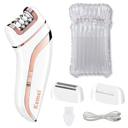 Original Kemei 3in1 Epilator Electric Epilator Facial Body Ladies Legs Bikini Legs Arms Underarm Epilator Rechargeable.