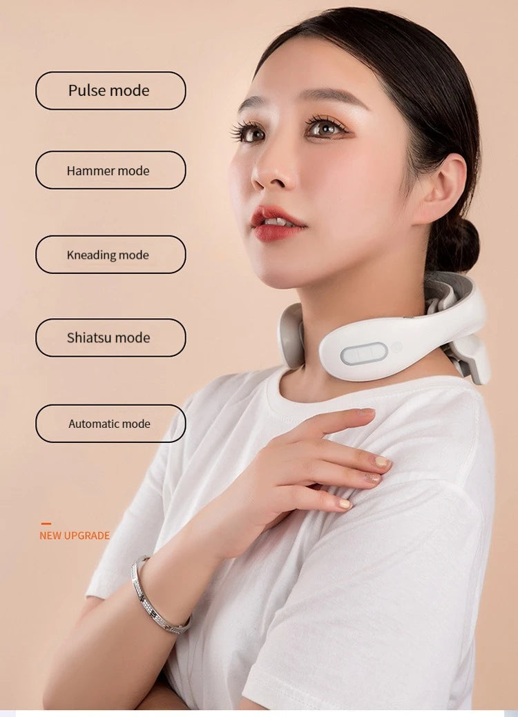 Neck Massage Intelligent Charging Heating Hot Pressing Magnetic Pulse Fashion Multi User Usage Portable Pulse Neck Massager