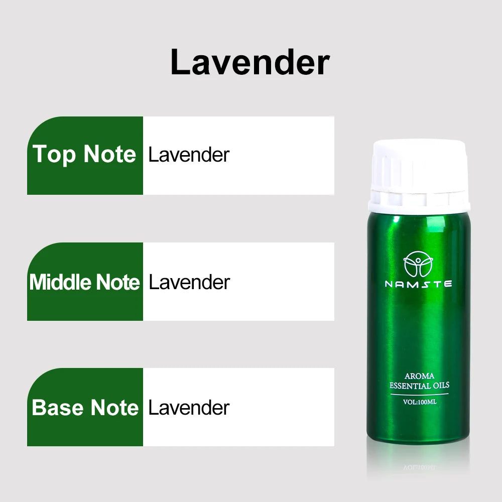 NAMSTE Hotel Perfume Oil 100ML Lavender Pure Essential Oils White Tea Coffee For Diffuser Aroma Oil Room Fragrance Air Freshener - AMULET RING STORE