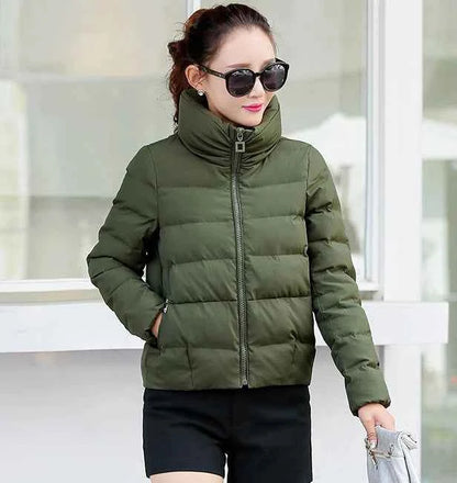 Red Quilted Padded Duck Down Short Woman Coat Thick Padding Jackets for Women Black Cropped Harajuku Fashion Winter Outer 2025