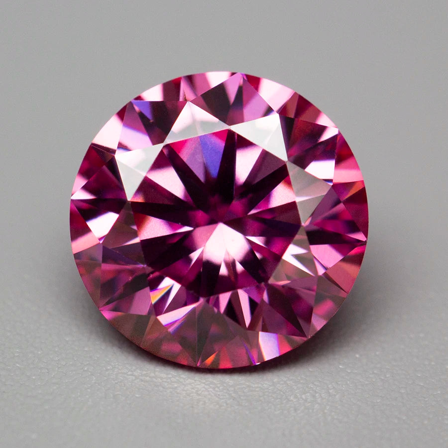 Pink Moissanite Stones with GRA Certificate Round/Pear/Oval/Emerald/Heart/Cushion/Princess/Asscher/Radiant Cut