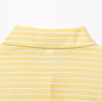 HXAO Women's Striped Shirt Long Sleeve Yellow Shirt Spring Summer Long Button Up Shirts And Blouses Casual Loose Fit Shirt