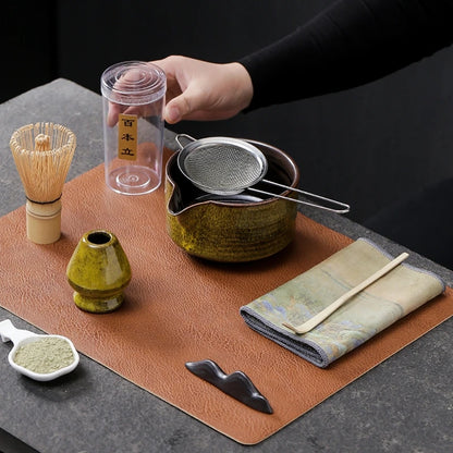 7pcs 4pcs Japanese Matcha Set Handmade Home Easy Clean Bowl Bamboo Whisk Teaspoon Tea Sets Tea Making Tools Accessories Ceremony - AMULET RING STORE