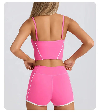 ‌Women's Tracksuits High Waist Yoga Shorts - Butt Lifting Gym Fitness Elastic Tight Naked Workout Shorts Yoga Set Sportswear