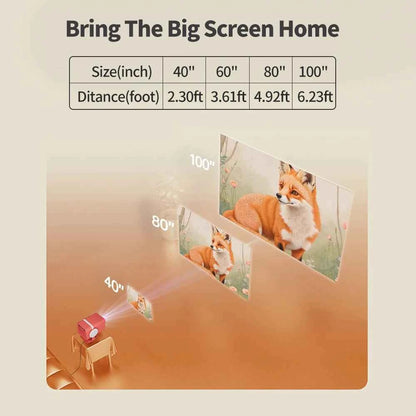 DESS Projector 4K Mini Portable Build-in Apps WIFI6 Mirror SmartPhone For 4K Video Home Cinema Projector Outdoor Rotatable 180°