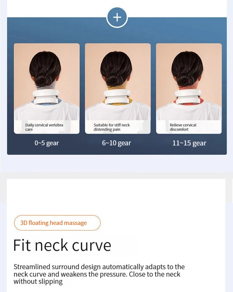 Neck Massage Intelligent Charging Heating Hot Pressing Magnetic Pulse Fashion Multi User Usage Portable Pulse Neck Massager