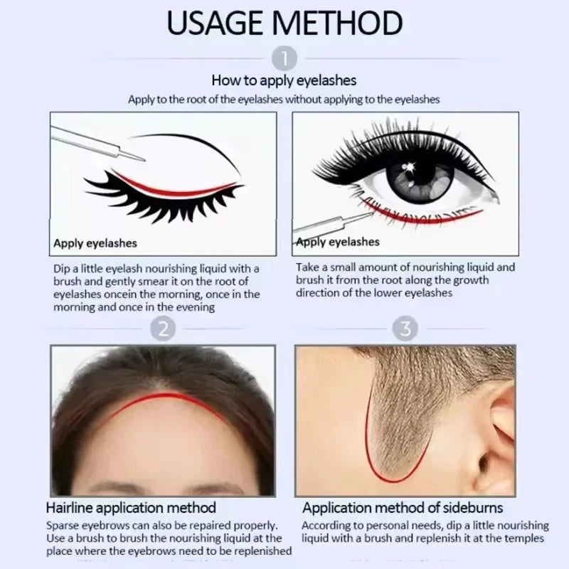 Fast Eyebrow Growth Serum Eyelash Hair Growth Anti Hairs Loss Product Prevent Baldness Fuller Thicker Lengthening Eyebrow Makeup - AMULET RING STORE