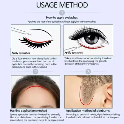 Fast Eyebrow Growth Serum Eyelash Hair Growth Anti Hairs Loss Product Prevent Baldness Fuller Thicker Lengthening Eyebrow Makeup - AMULET RING STORE