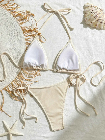 Peachtan thong bikini women push up beach swimwear 2 piece swimsuit 2024 women bikini bathing suit summer women beachwear