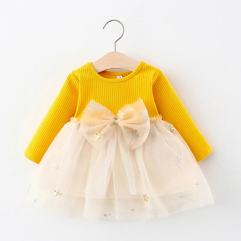Bear Leader Newborn Bebes Princess Dresses Autumn Christmas Fashion Infant Girl Ruffles Costume Vestidos Cute Bear Bags 0-2Y