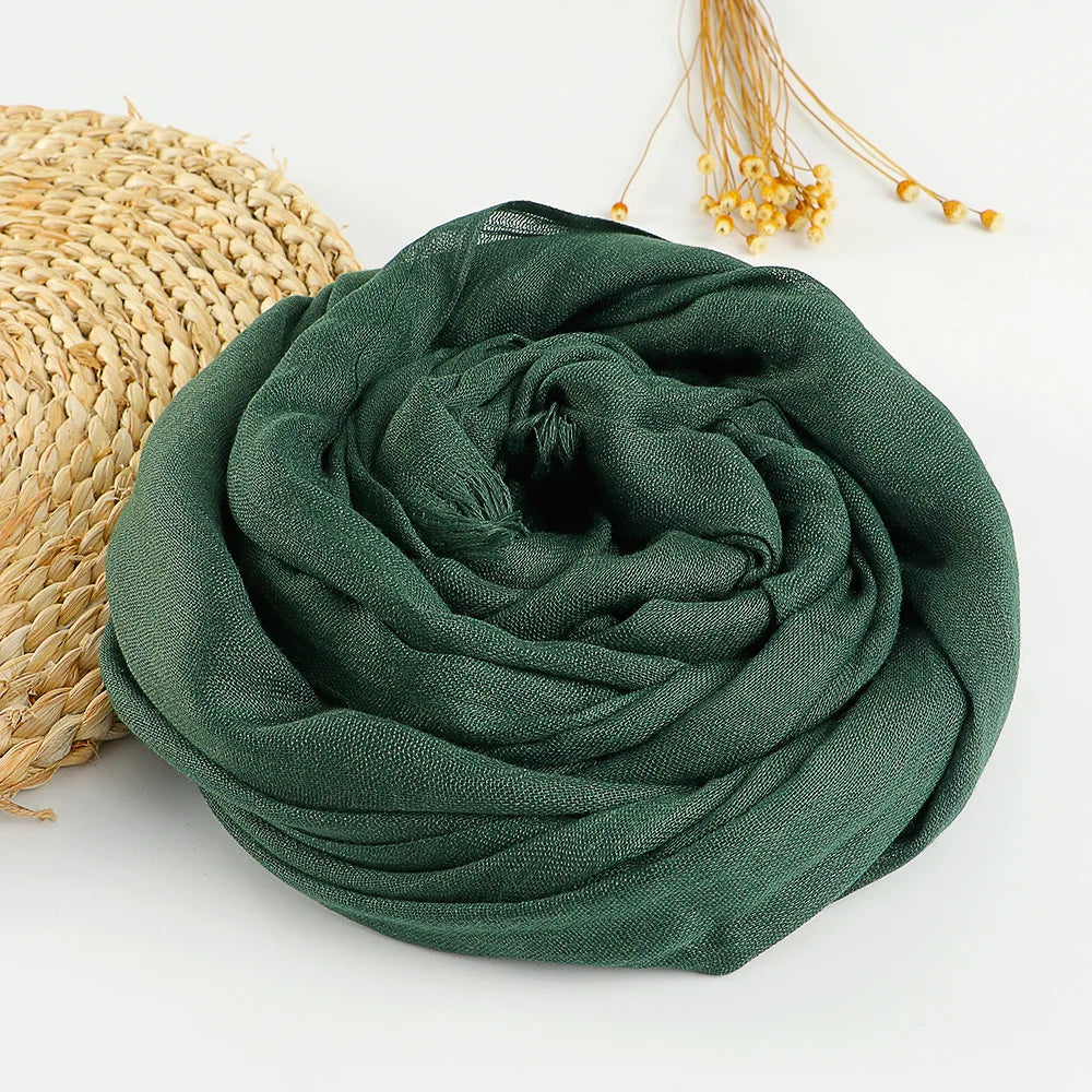 Autumn Winter New Cotton Linen Scarf For Women Girls Solid Color Sunscreen Scarves Soft Foulard Viscose Female Wrap Shawls