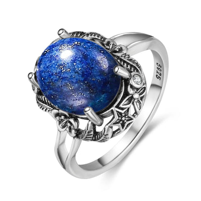 Vintage 925 Sterling Silver Ring Irregular Flowers Natural Rose Quartz Punk Ring Bohemian Silver Ring Fine Jewelry For Women