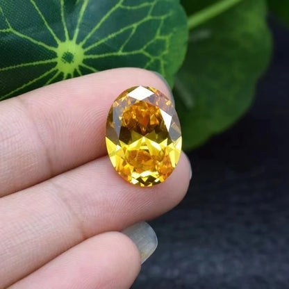 Box Set Large Yellow Sapphire 13x18mm 15.0Ct Unheated Oval Shape Natural VVS Loose Gemstone For Jewelry Making - AMULET RING STORE
