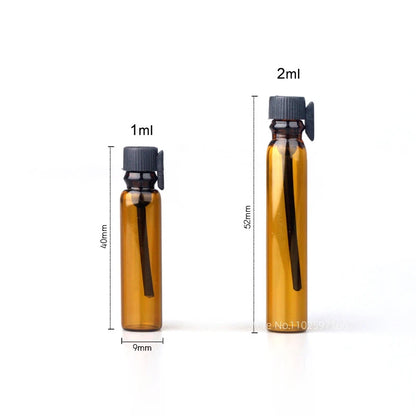 Glass Dropper Bottle Transparent Mini 1ml 2ml Stick Essential Oil with Inner Stopper Sample Trial Use Perfume Sub Bottles Empty - AMULET RING STORE
