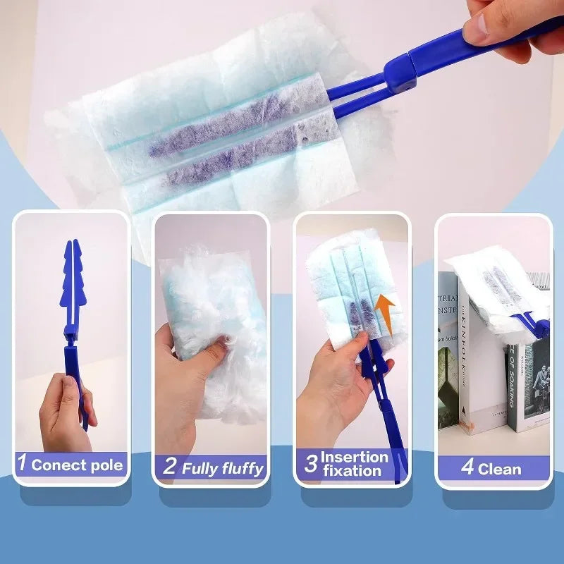 Bulk Duster Brush Disposable Duster with Replace Head Refills For Cleaning Home Office Blinds Car Surface Duster Cleaning Tool - AMULET RING STORE